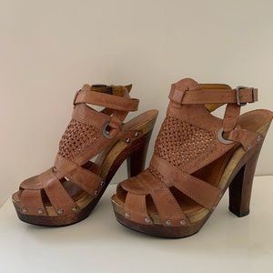 Aldo brown leather clog type sandals